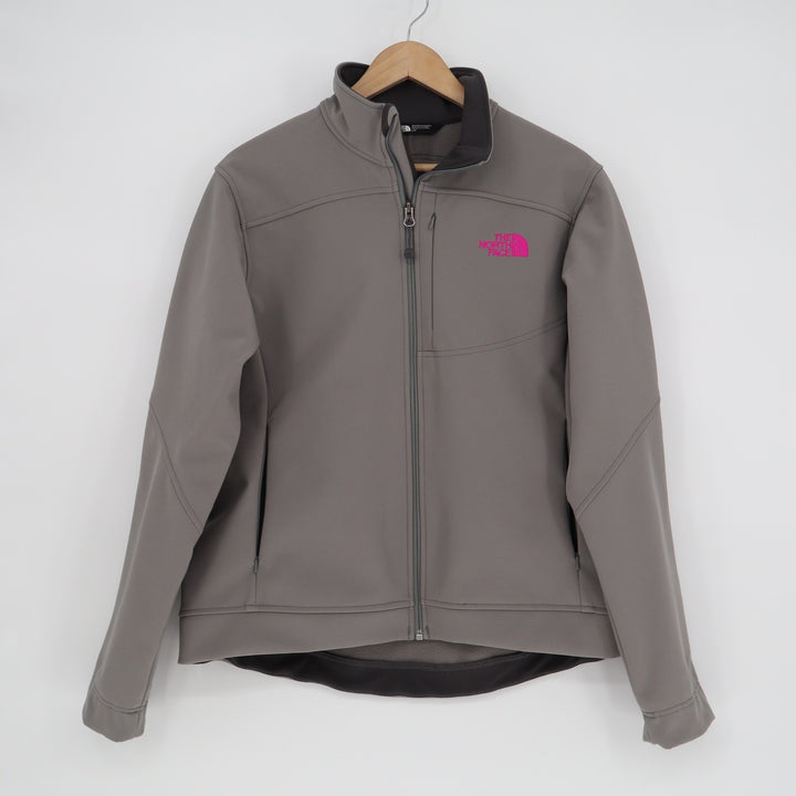 The North Face Womens Apex Bionic Softshell Jacket Grey Pink Logo Large
