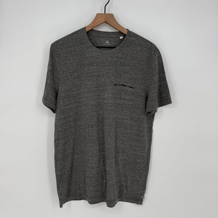AG Adriano Goldschmied Mens T Shirt Medium Gray Oui Mais Non Embroidered