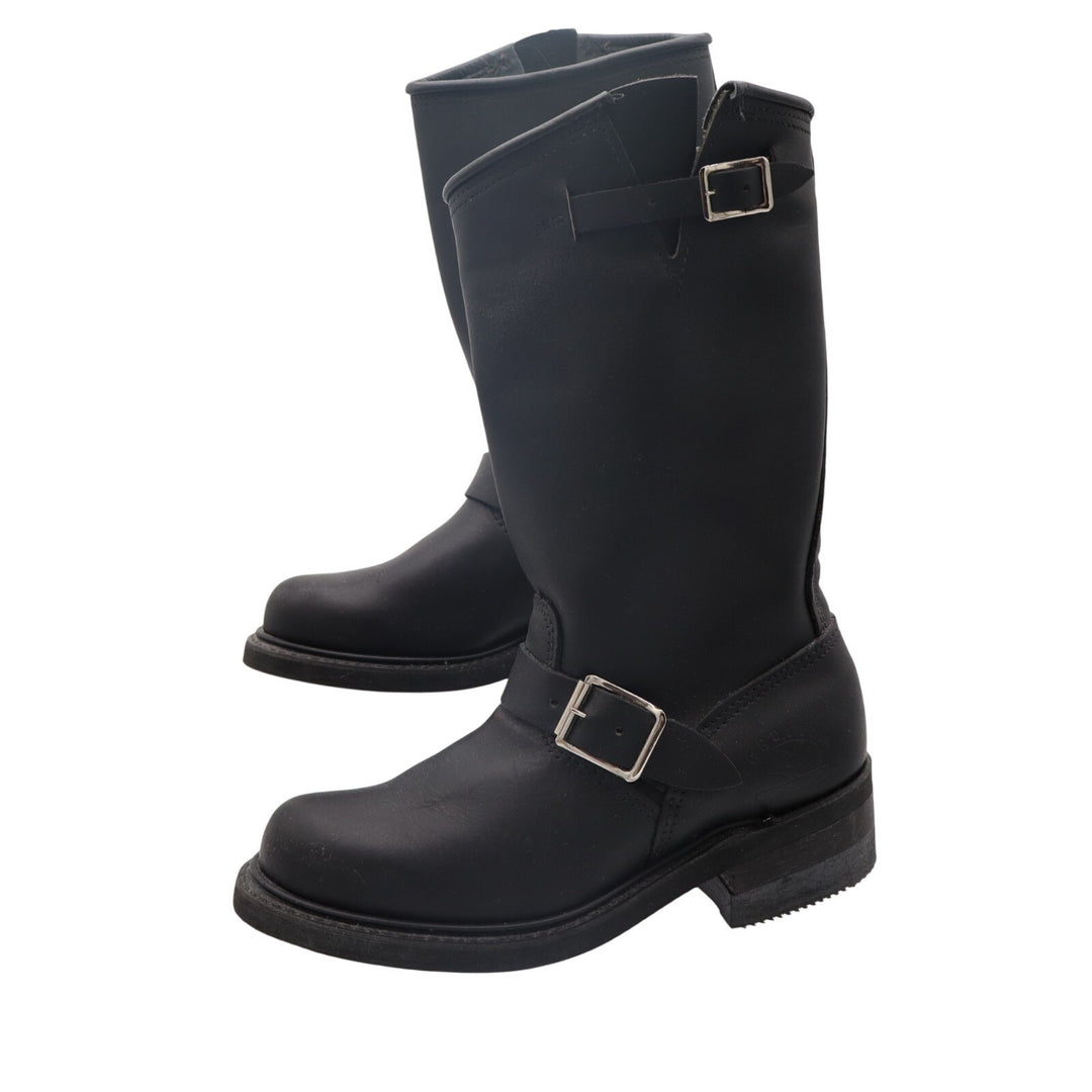 Carolina Motorcycle Womens US 7 Black Leather Round Toe Mid Calf Biker Boots