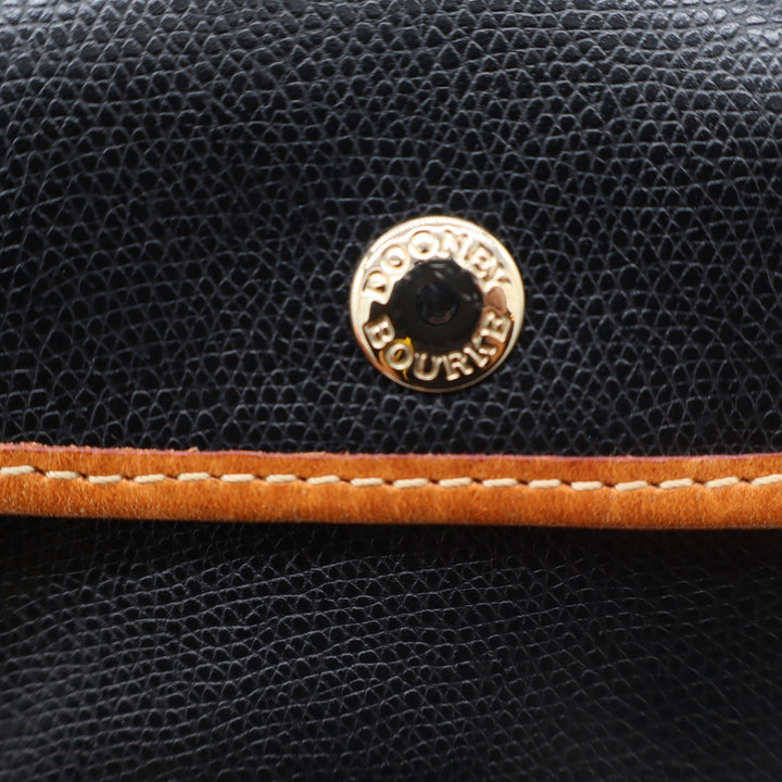 Dooney & Bourke Tote Bag Womens Large Pebble Leather Black Tan Classic Excellent