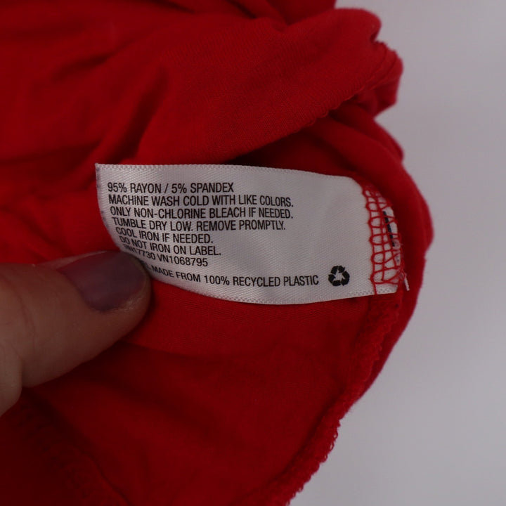 Merona Womens Red Short Sleeve V-Neck Stretch Rayon Blend T-Shirt Size M