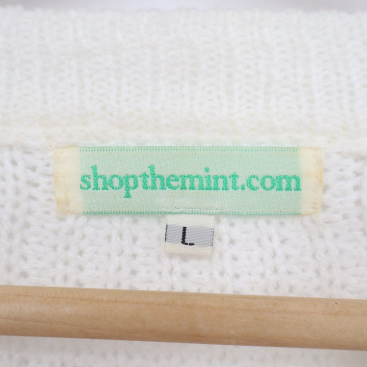 Shop the Mint Sweater Women Large Multi Striped Shaker-Stitch Knit Drop Shoulder