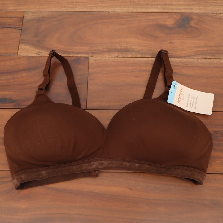 Warner's Cloud 9 Contour Bra Womens 38C Brown Stretch Adjustable Strap Wirefree