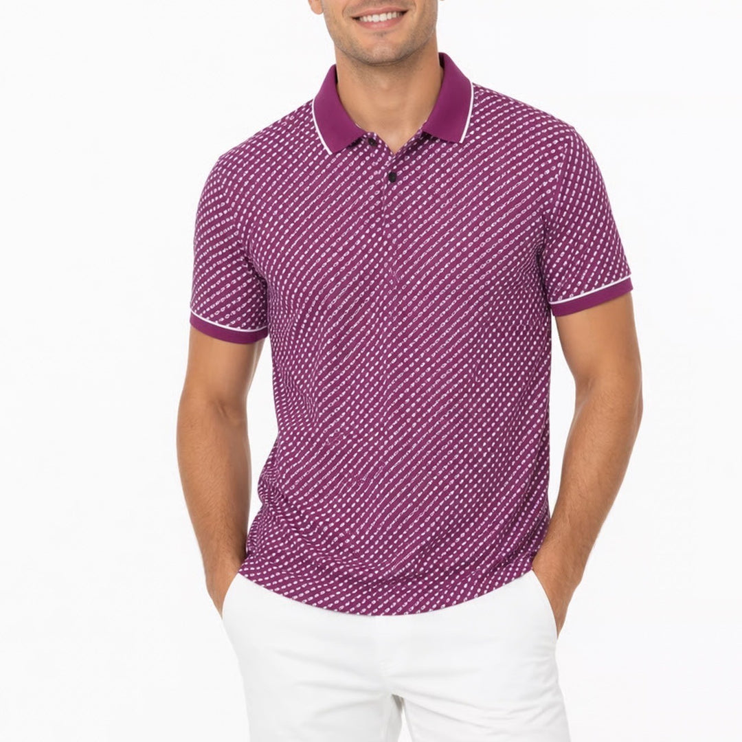Walter Hagen Mens P11 Dogwood Ditsy Golf Polo Purple Floral M NEW