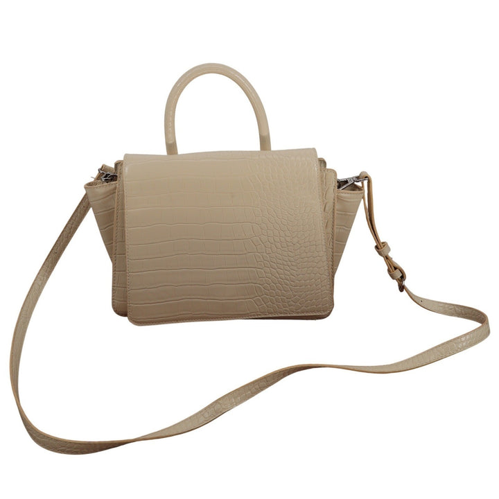 A New Day Cream Faux Croc Embossed Satchel Crossbody Bag Beige