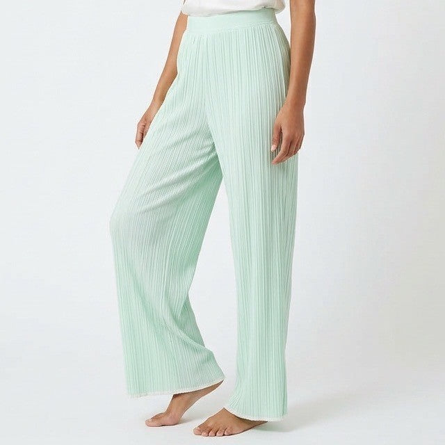 State of Day Intimates Pajama Pants Womens XL Butter Mint Green Ribbed Knit