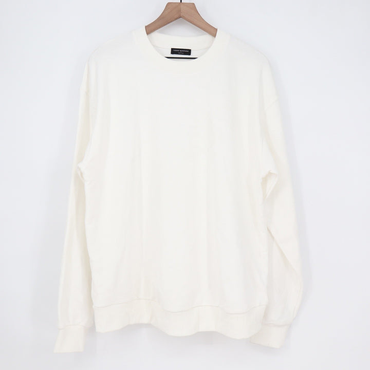 Naked Wardrobe Womens 1X Off White Cream Crewneck Sweatshirt Oversized