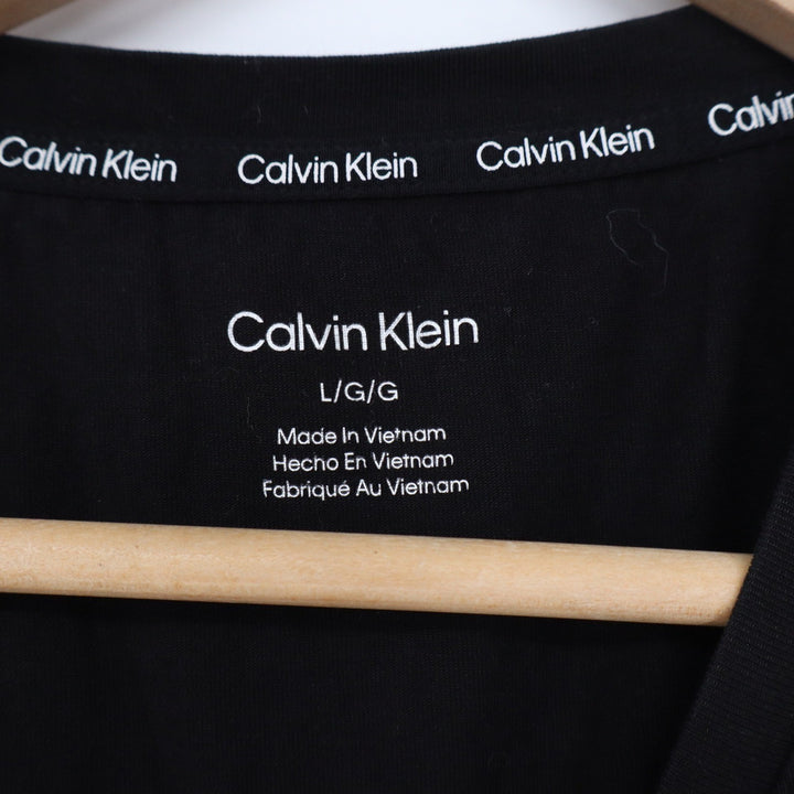 Calvin Klein Womens Black Sequin Pocket T-Shirt Crew Neck Short Sleeve Large