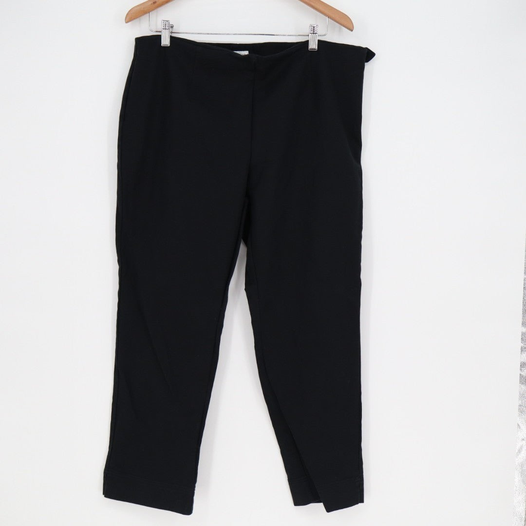 Charter Club Pants Womens 16 Black Cotton Stretch High Rise Casual Straight Leg