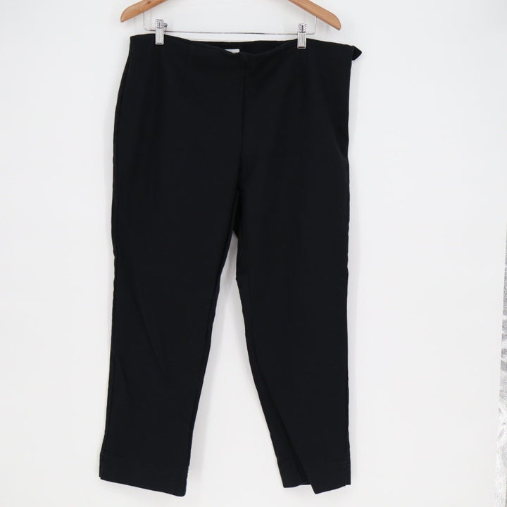 Charter Club Pants Womens 16 Black Cotton Stretch High Rise Casual Straight Leg