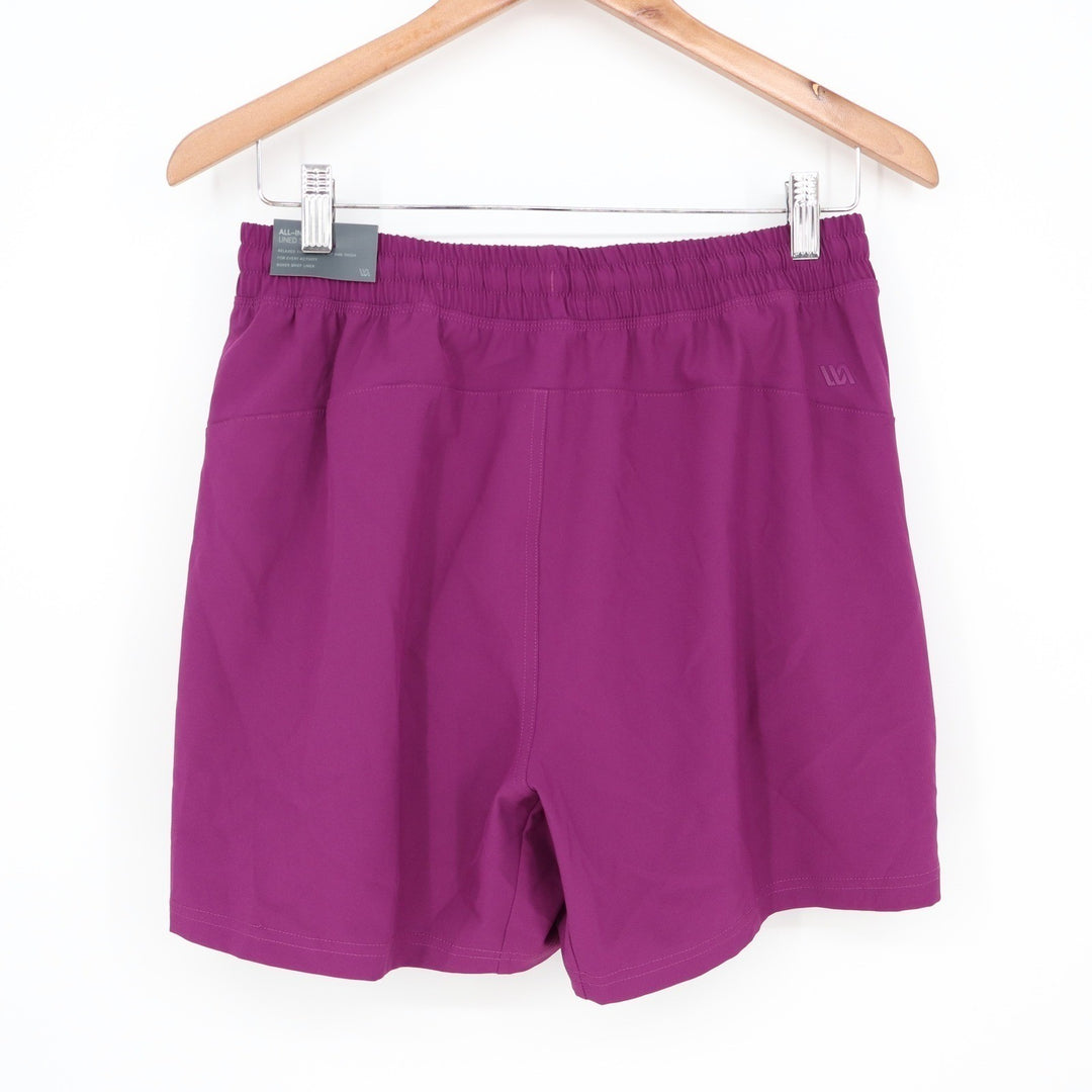 VRST Mens 5 All-In Lined Training Shorts Black Cherry Purple Small