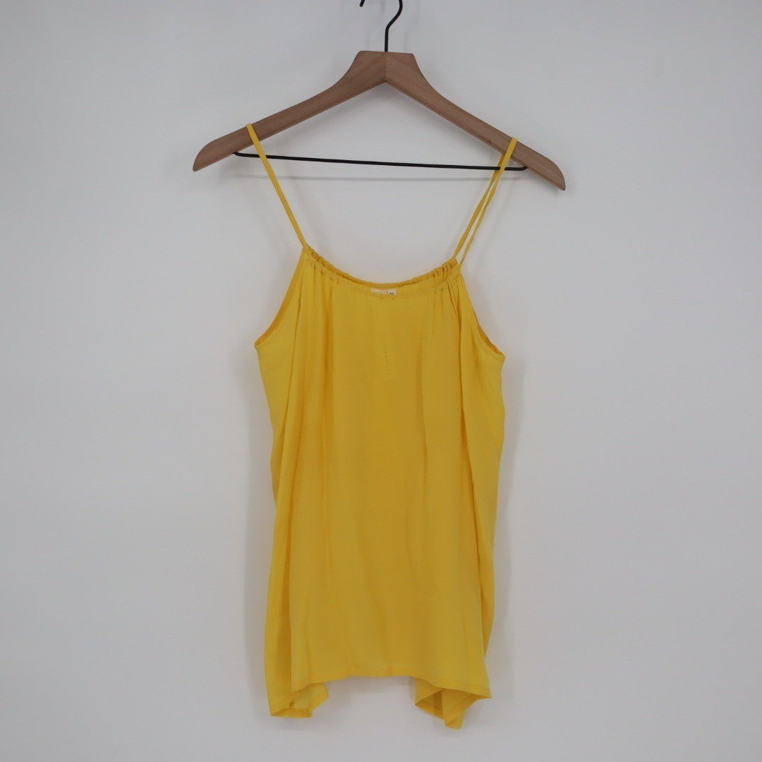 Olivaecous Yellow Silk Spaghetti Strap Camisole Tank Top M