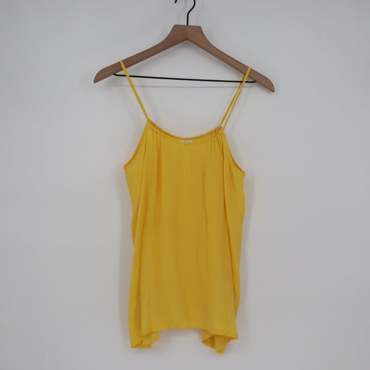 Olivaecous Yellow Silk Spaghetti Strap Camisole Tank Top M