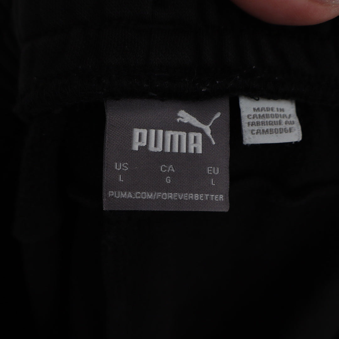 Puma Essentials Men Black Fleece Joggers Sweatpants Size L