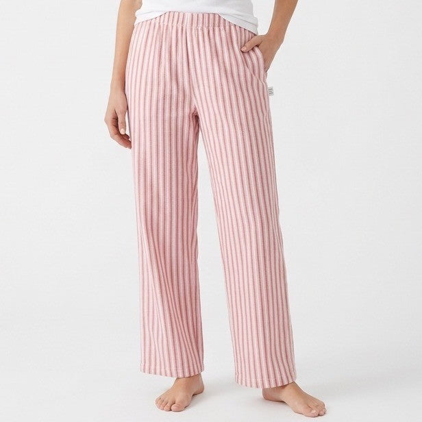 Charter Club Intimates Pajama Pants Womens Petite Small Red White Festive Stripe