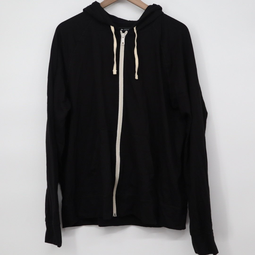 American Giant Lightweight Full Zip Hoodie Womens 2XL Black Tri Blend Jersey
