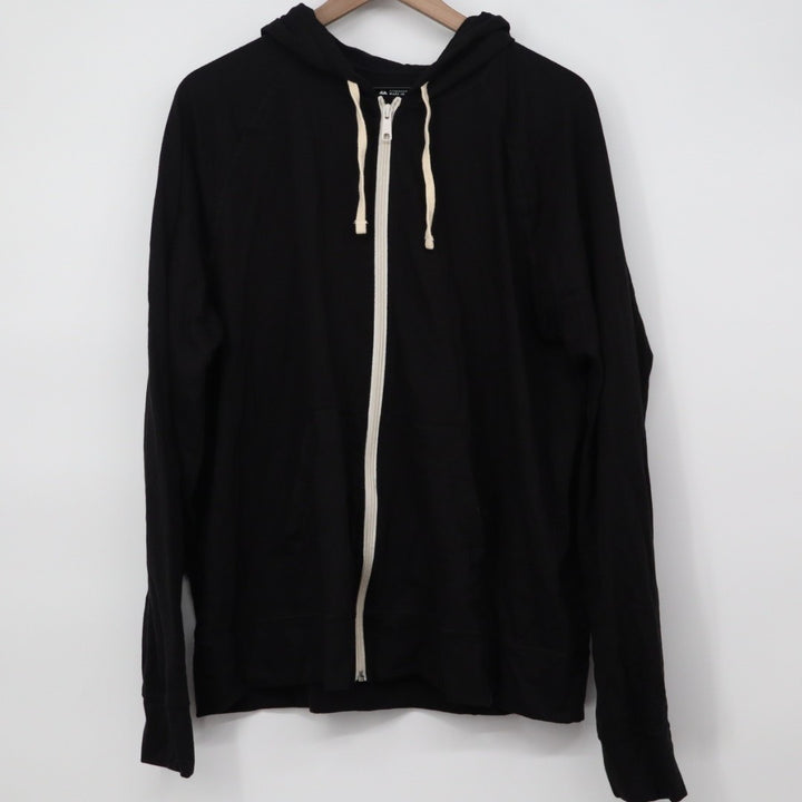 American Giant Lightweight Full Zip Hoodie Womens 2XL Black Tri Blend Jersey