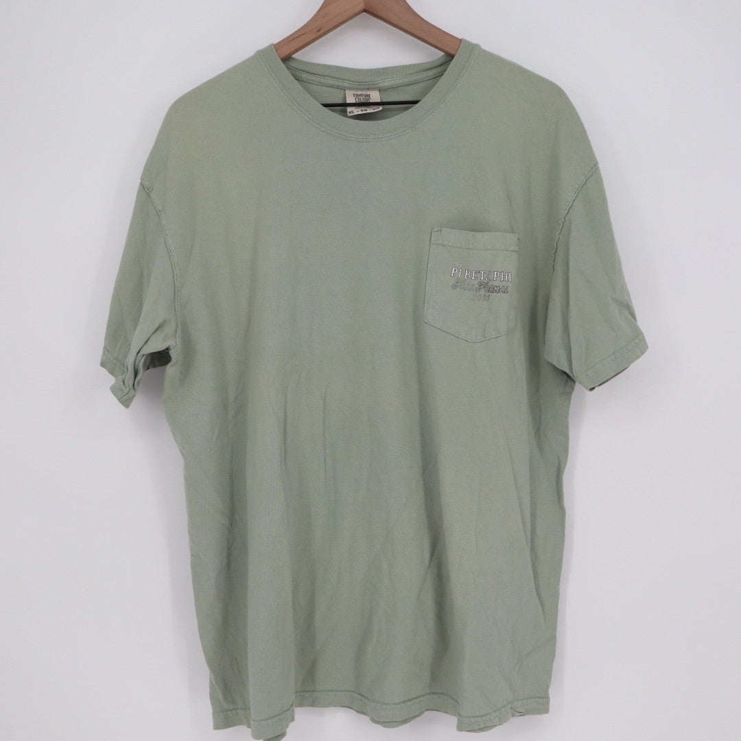 Comfort Colors Pi Beta Phi 2021 T Shirt XL Green Short Sleeve Pocket Tee