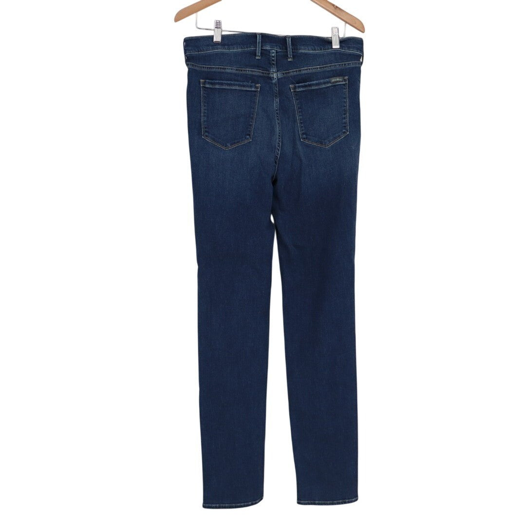 Eddie Bauer Skinny Jeans Womens 14 Blue Denim Cotton Stretch High Rise Outdoor