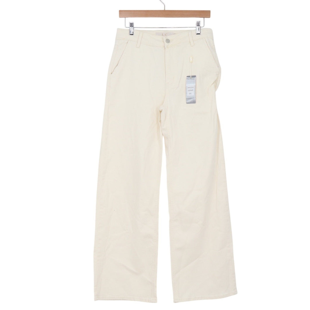 Lizette Collection Pant Set Women's L Off White Wide Leg Vest NEW