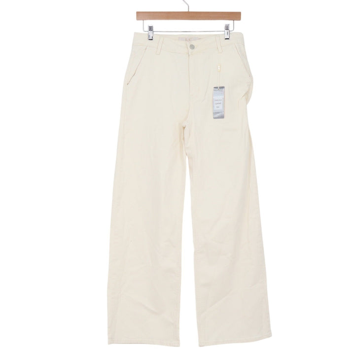 Lizette Collection Pant Set Women's L Off White Wide Leg Vest NEW