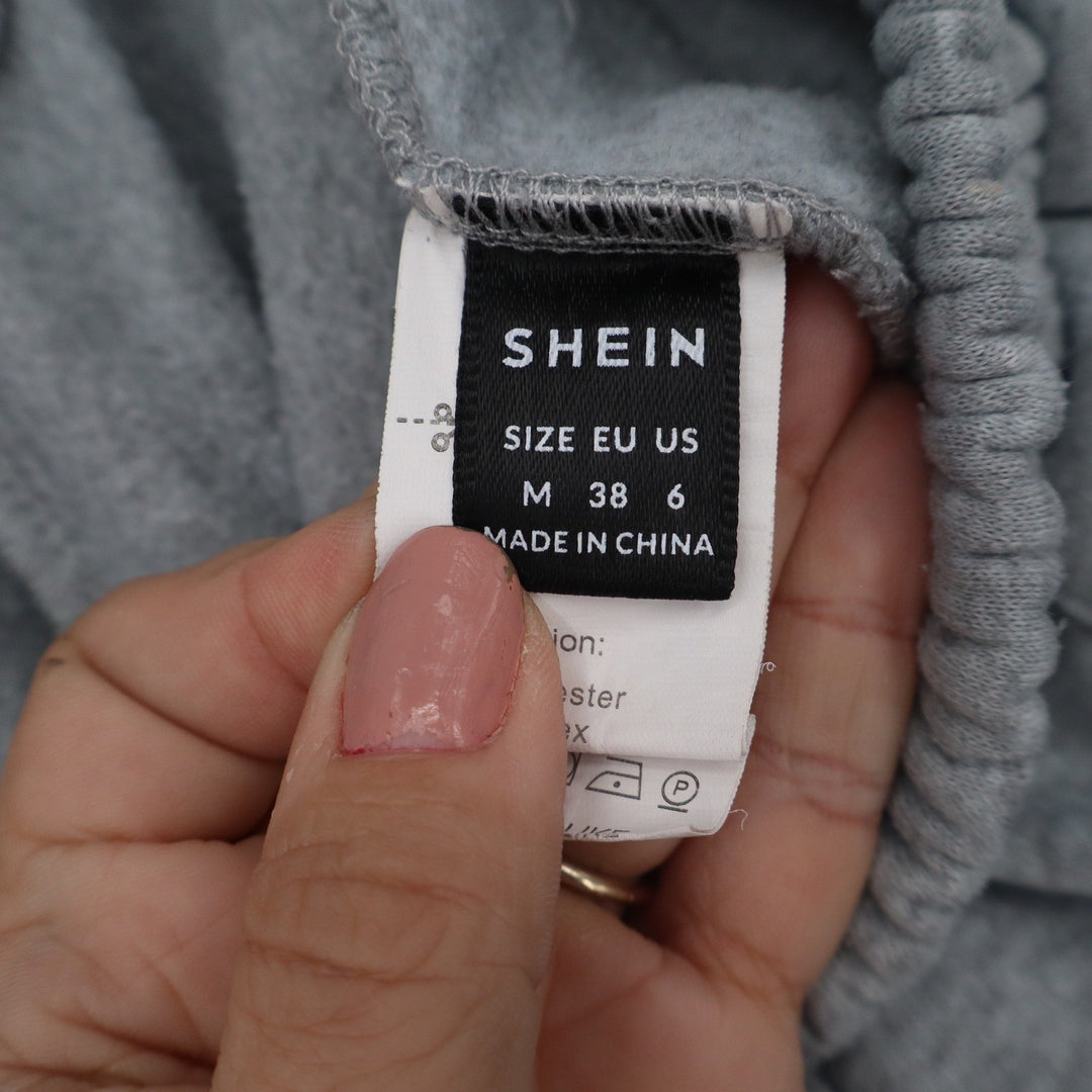 SHEIN Womens Wide Leg Sweatpants Heather Grey Elastic Waist Size M 6