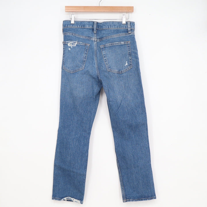 Gap Cheeky Straight High Rise Distressed Blue Denim Jeans Womens Size 28 6R