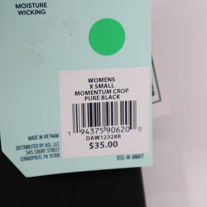 DSG Womens Momentum Crop Leggings Pure Black XS NWT