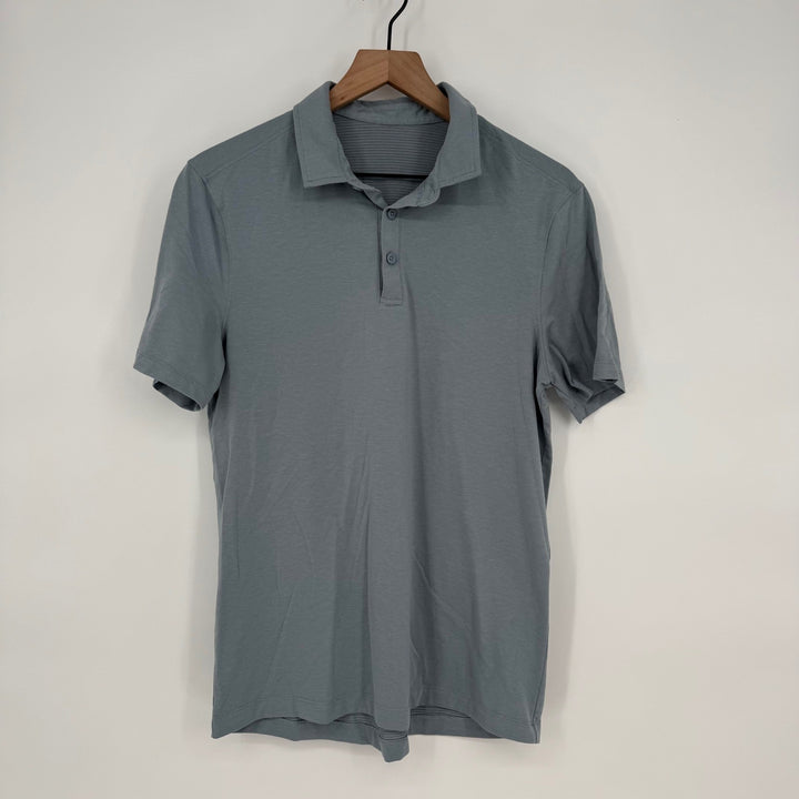 Lululemon ABC Polo Shirt Mens Medium Short Sleeve Gray Performance Golf Casual