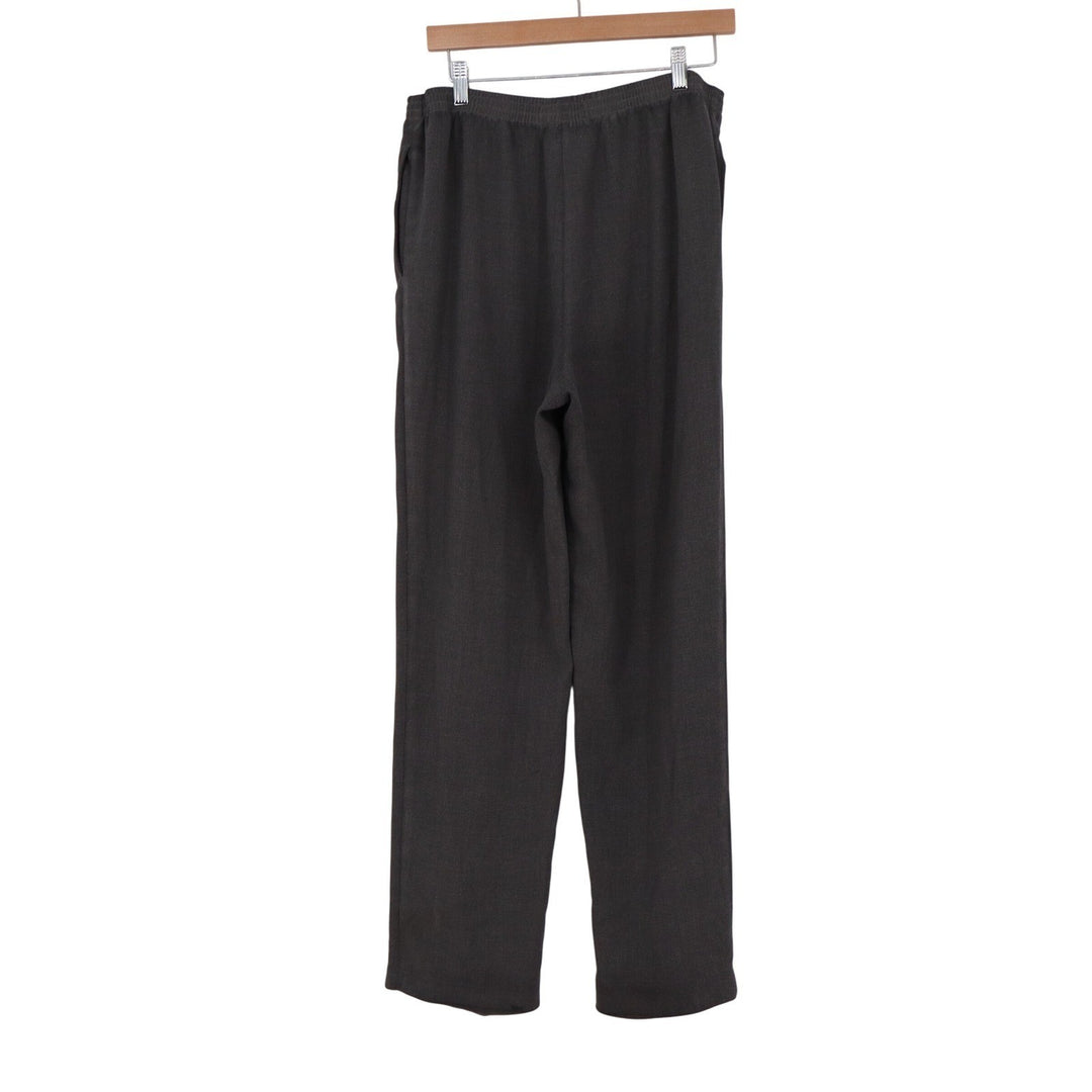 Koret Womens Charcoal Grey Elastic Waist Straight Leg Pull On Pants Size OS