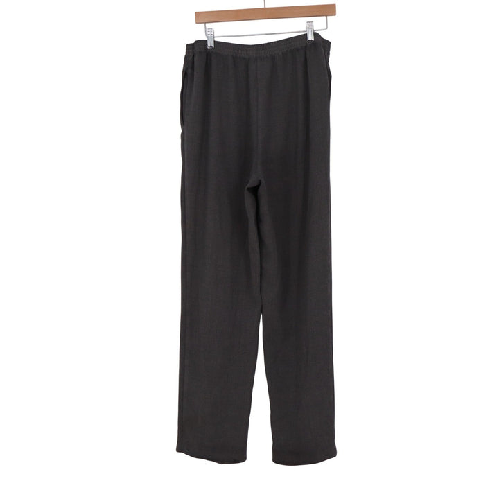 Koret Womens Charcoal Grey Elastic Waist Straight Leg Pull On Pants Size OS