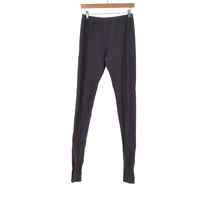 Morrio Womens XL Charcoal Gray Solid Elastic Waist Full Length Leggings Slim Fit
