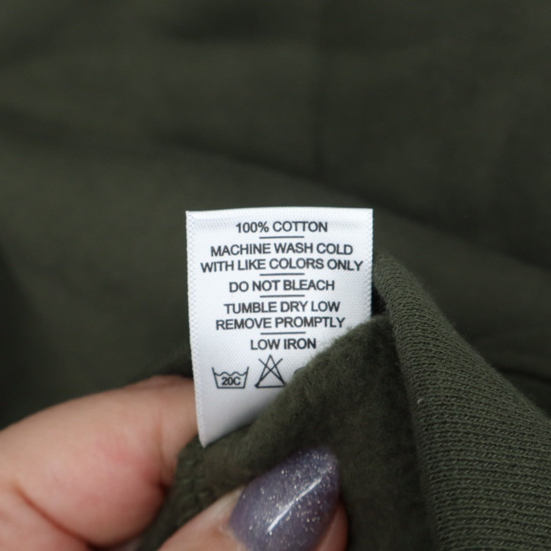 American Giant Midweight Half Zip Sweatshirt Women Large Olive Green Relaxed Fit