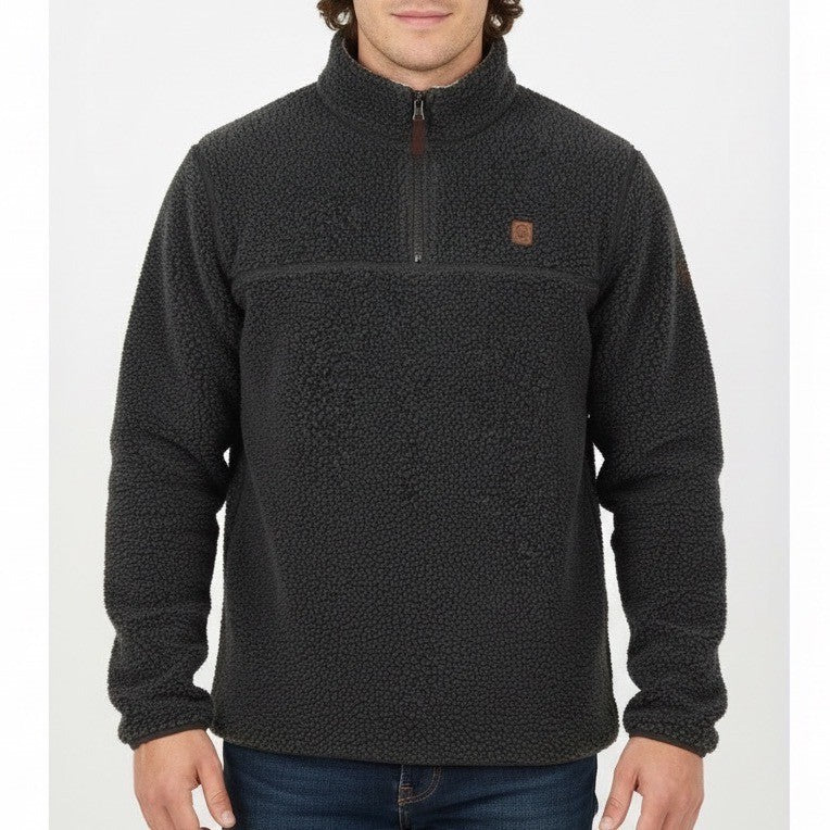 Coleman Sherpa Jacket Mens XL Black 1/4 Zip Long Sleeve Mock Neck Outdoor Wear