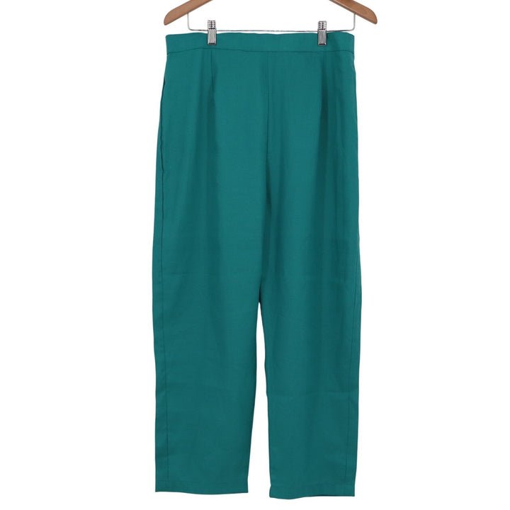 Unbranded Teal Green High Waisted Straight Leg Trousers Elastic Back Pants 14W