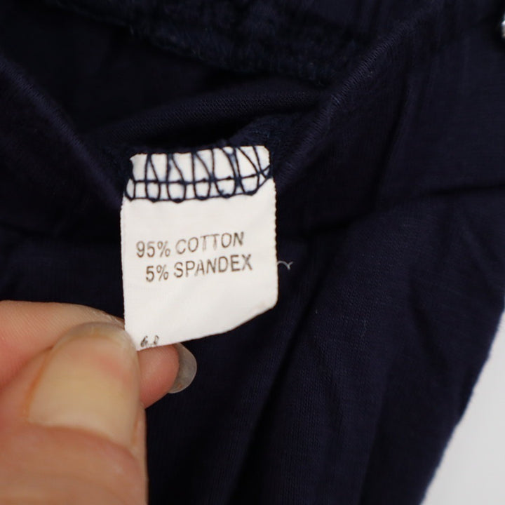 Trousers Womens Medium Navy Cotton Stretch Slash Pockets Elastic Waist Wide Leg