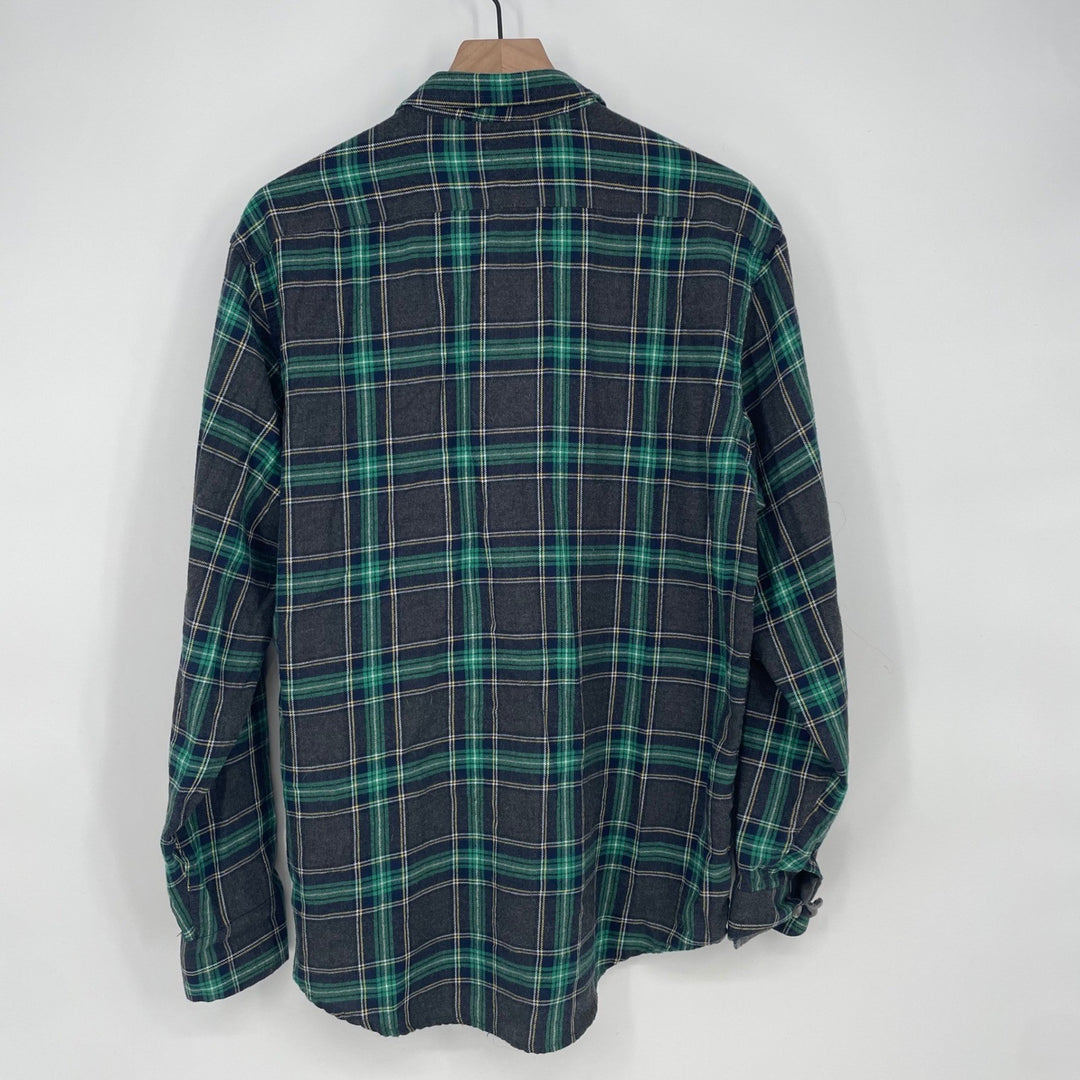 IZOD Mens Plaid Flannel Long Sleeve Button Up Shirt Size M