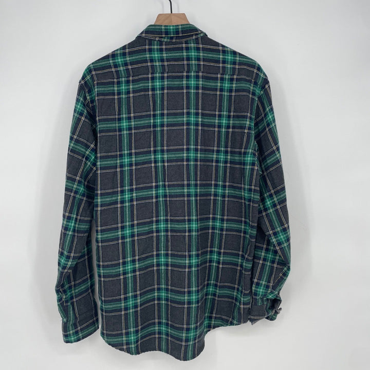 IZOD Mens Plaid Flannel Long Sleeve Button Up Shirt Size M