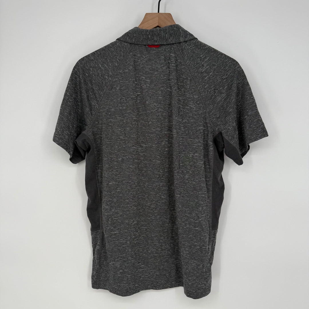 Marmot Heathered Gray Short Sleeve Performance Polo Shirt Mens M