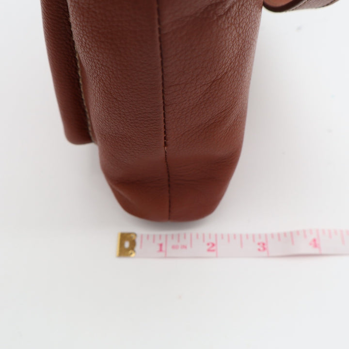 Fossil Aida Womens Handbag Brown Pebbled Leather Adjustable Strap Crossbody Bag