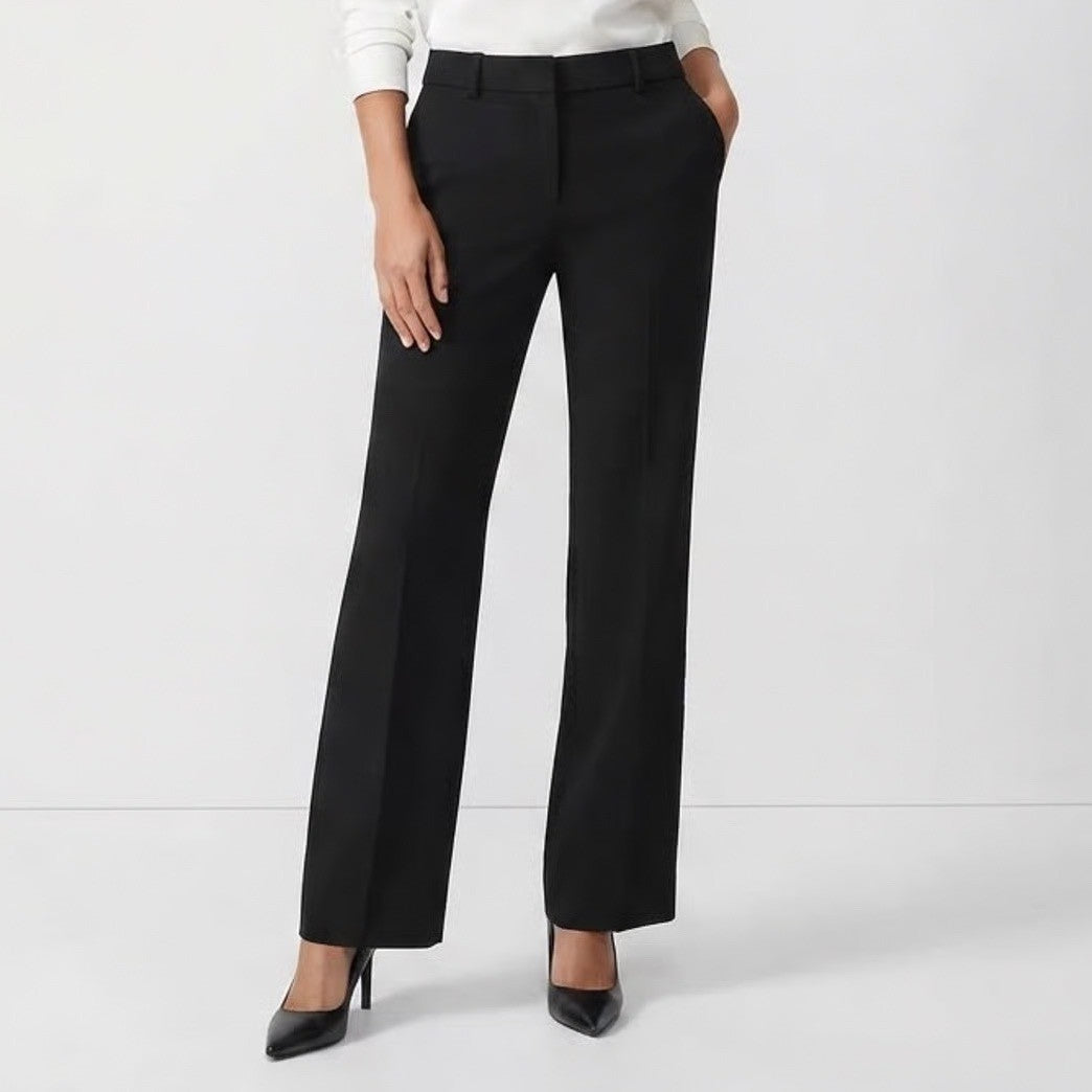 Ann Taylor LOFT Julie Trouser Black Straight Leg Dress Pants Petite 2P