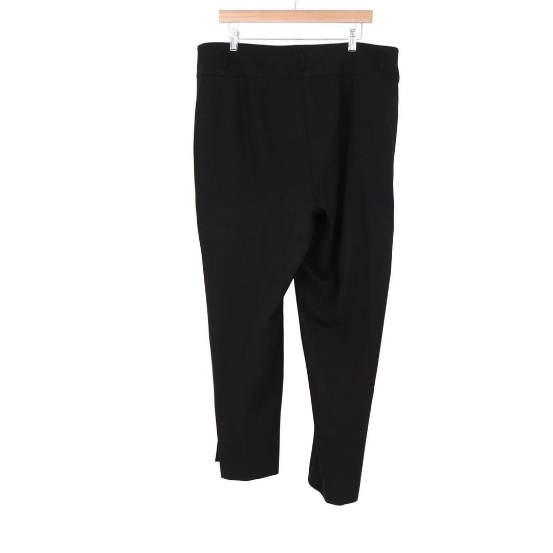 Kasper Womens Plus 2X Black Straight Leg Stretch Pull On Dress Pants Workwear
