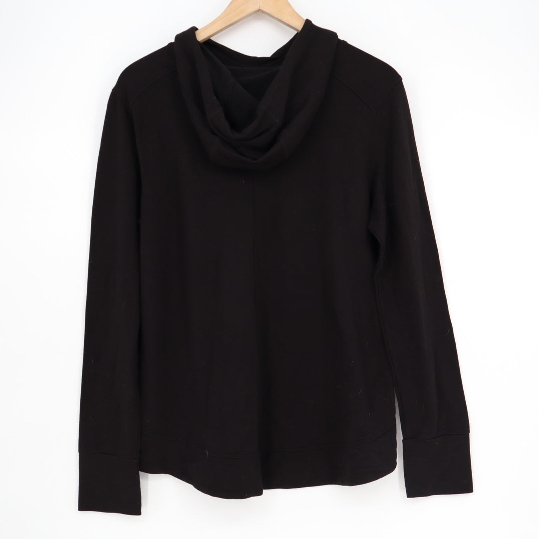Athletic Work Hoodie Womens M(8-10) Black Stretch Thumb Hole Sleeve Pullover