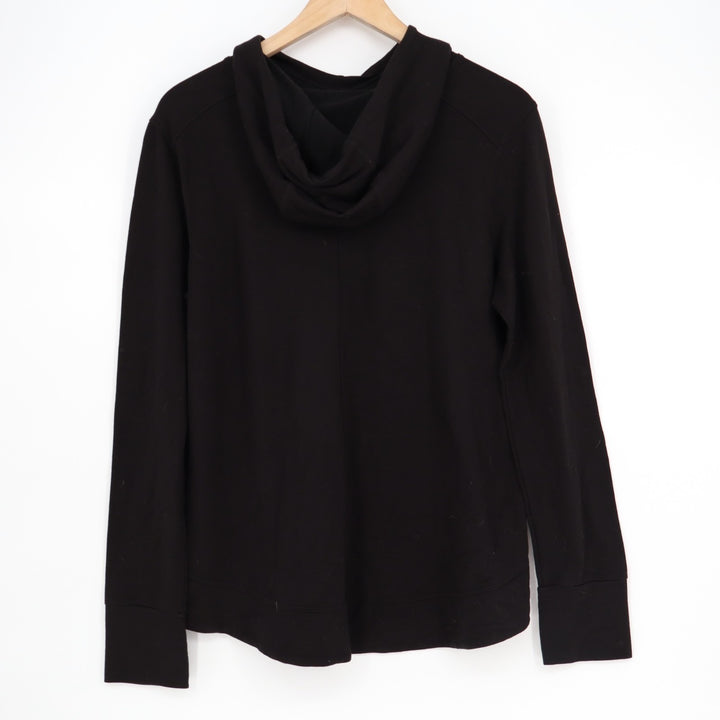 Athletic Work Hoodie Womens M(8-10) Black Stretch Thumb Hole Sleeve Pullover