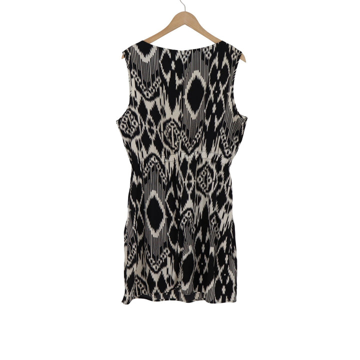 Speed Control New York XL Black White Ikat Geometric Sleeveless Zipper Dress