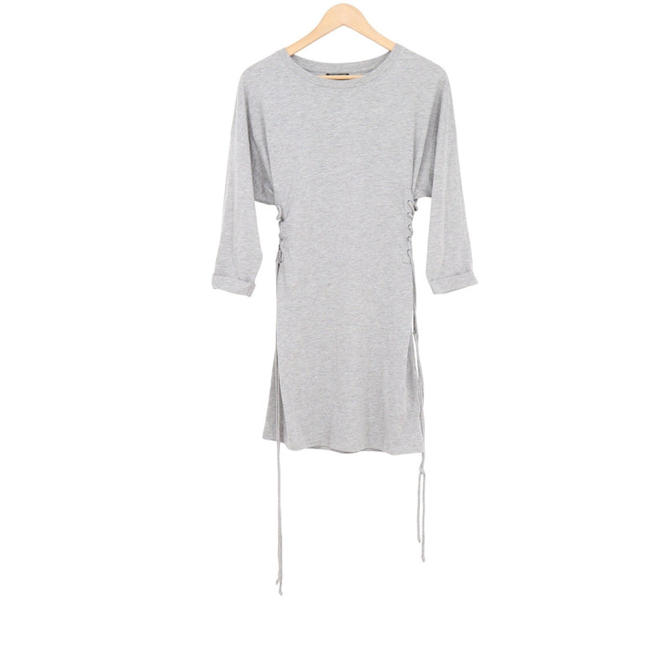 Topshop Womens Heather Gray Side Lace Up Tunic Dress Size 6