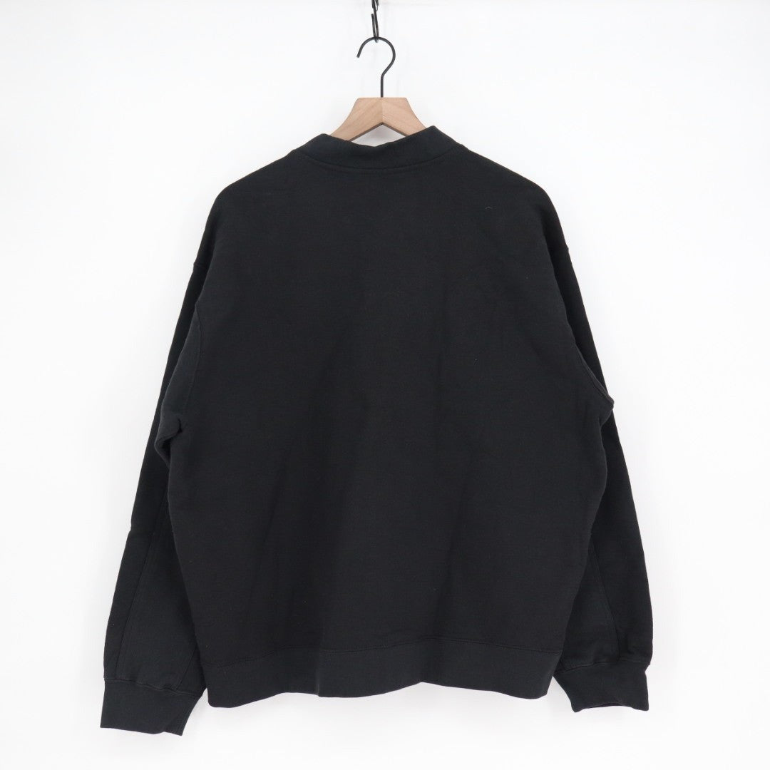 American Giant Fleece Bomber Jacket Mens Large Black Full Zip Cotton Relaxed Fit