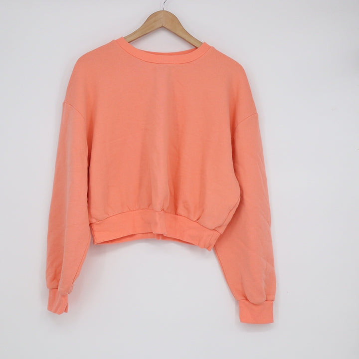 Wild Fable Peach Cropped Crewneck Sweatshirt XL Solid Coral Fleece Pullover