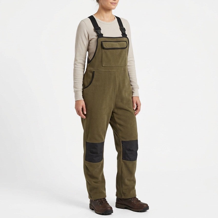 Overalls Mens Olive Green Fleece Adjustable Strap Snow Bibs Pockets Straight Leg