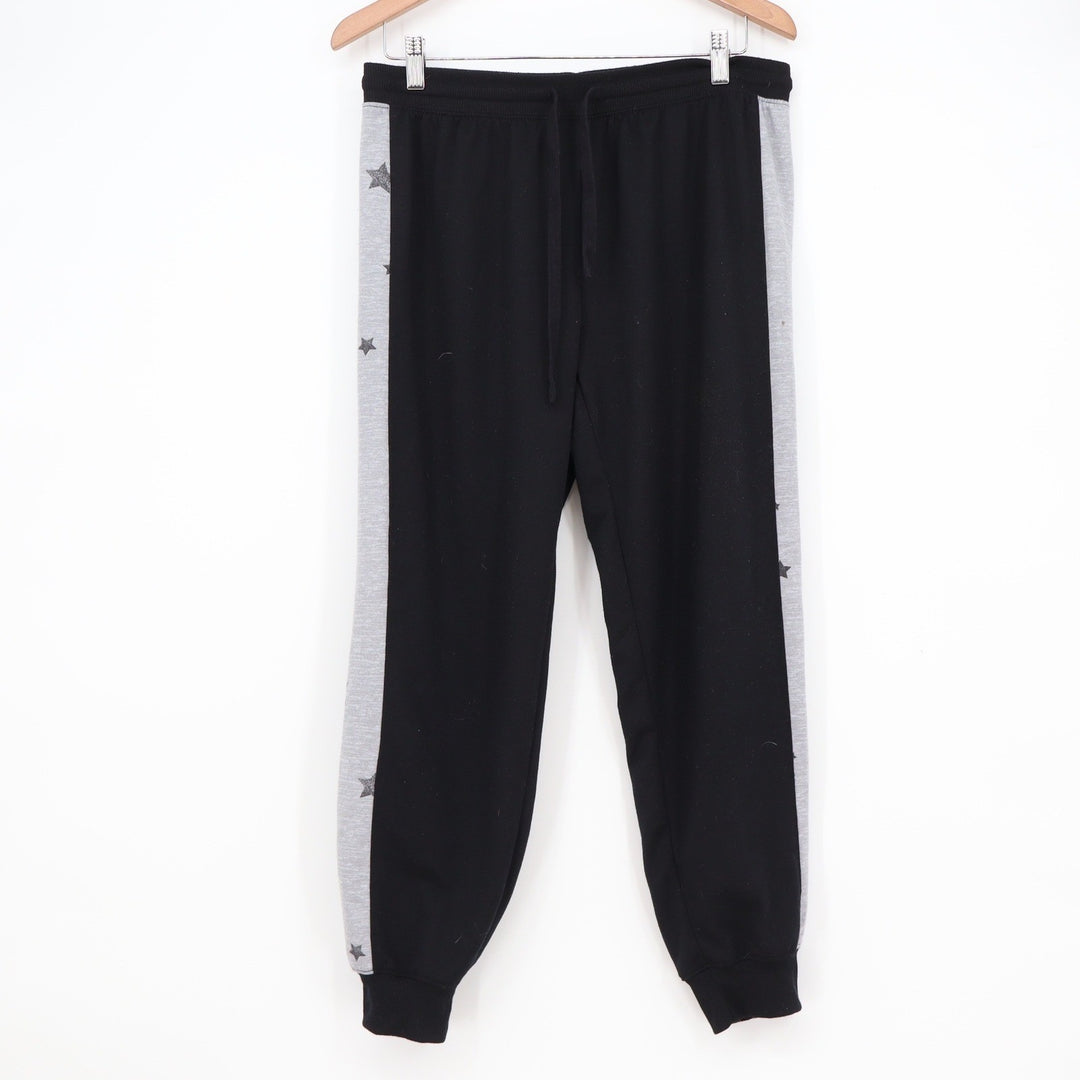 Splendid Womens Grey Black Star Print Sweatshirt and Jogger Pajama Set Size M